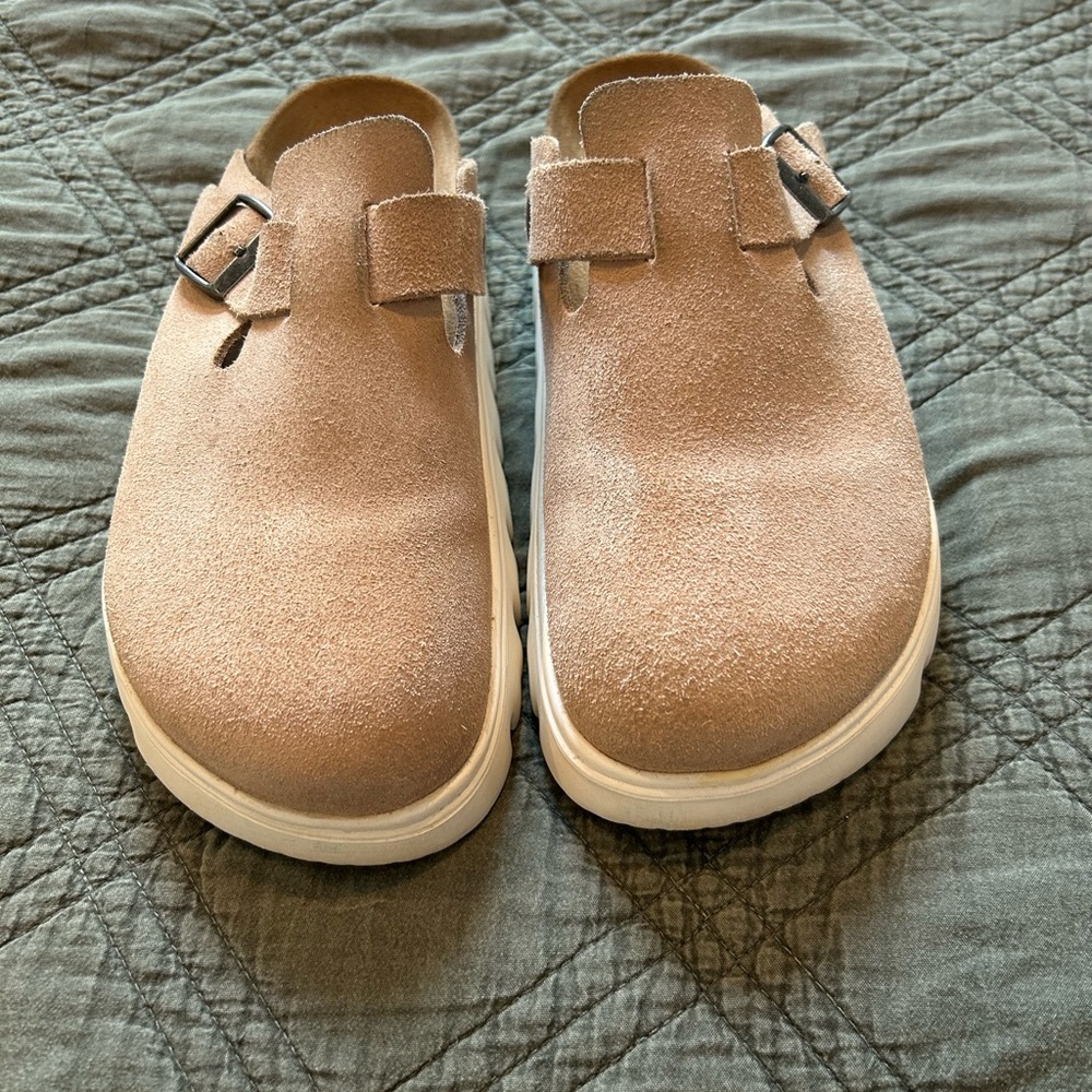 Birkenstock Papillio Tan Suede Women's Clogs - Picture 3 of 6